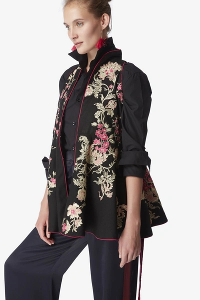 Shop Nadya Shah Lina Fuchsia Nomad Jacket In Black