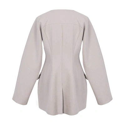 Shop Viktoria Chan Lara Overlapped Jacket In Grey