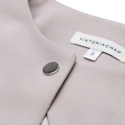Shop Viktoria Chan Lara Overlapped Jacket In Grey