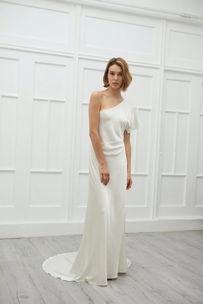 Shop Viktoria Chan Andrea One Sholder Gown In White