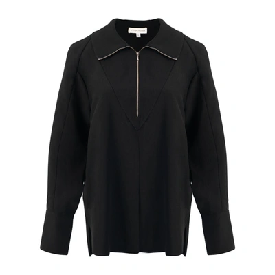 Shop Viktoria Chan Lara Shirt With Zipper In Black
