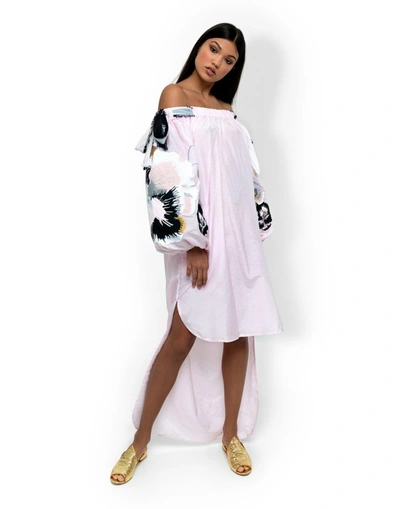 Shop Yuliya Magdych Dress Batistpansies In Pink