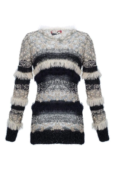 Shop Andreeva Multicolor Handmade Knit Sweater-dress With Glitter