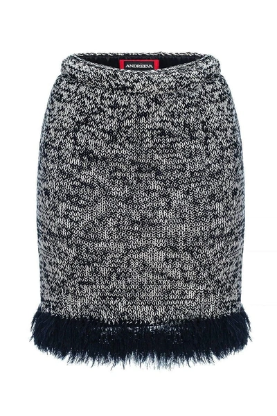 Shop Andreeva Grey Mini Handmade Knit Skirt