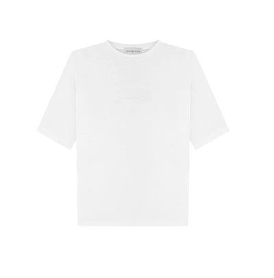 Shop Jenesequa Logo-embroidered T-shirt In White
