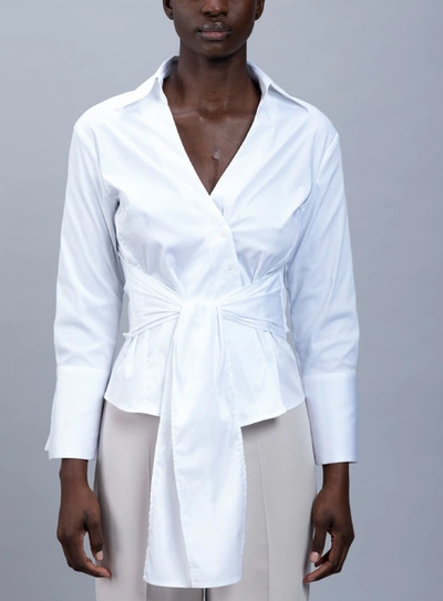 Shop A-line Monica Belted Blouse In White