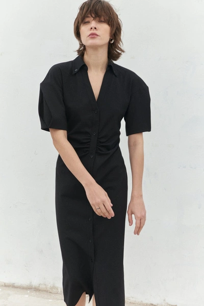 Shop Viktoria Chan Milly Shirt Dress In Black