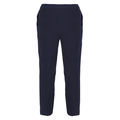 Shop Viktoria Chan Celine Trousers In Navy