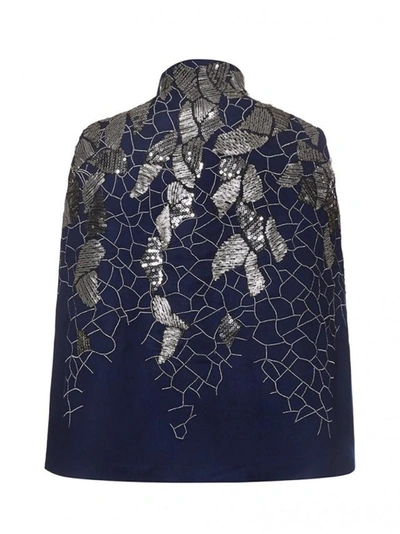 Shop Nadya Shah Razzle Dazzle Cape In Blue