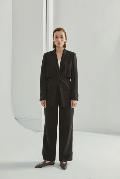 Shop Viktoria Chan Melina Wide Trousers In Black