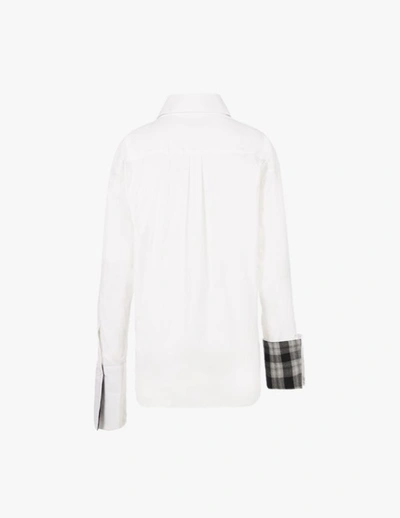 Shop A-line Plaid Collar And Cuffs White Shirt