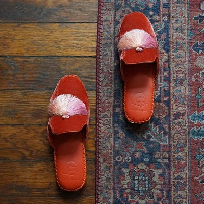 Shop Not Just Pajama | Women Classic Handmade Velvet Slippers - Red