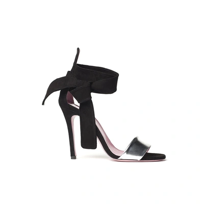 Shop Phare Ankle Tie Stiletto Sandal In Nero Suede
