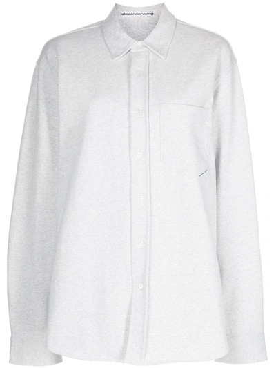 Shop Alexander Wang Long-sleeve Cotton Shirt In Grey