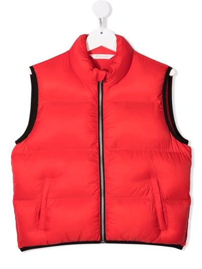Palm Angels Logo-print Padded Gilet In Red