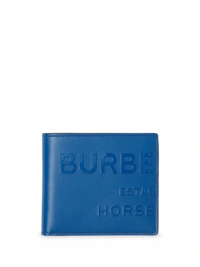 Shop Burberry Horseferry Print International Bi-fold Wallet In Blue