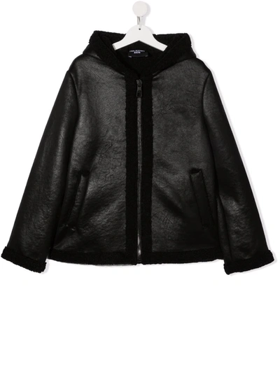 Shop Neil Barrett Hooded Zipped Jacket In Black