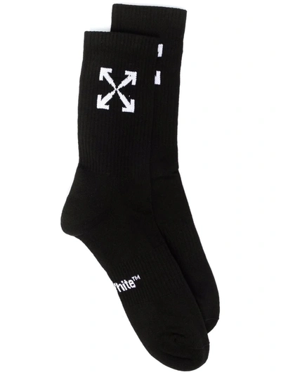 Shop Off-white Arrows-motif Socks In Black