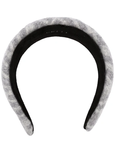 Shop Fendi Ff Logo-print Headband In Grey
