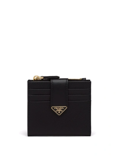 Shop Prada Saffiano Leather Wallet In Black