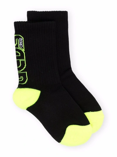 Gcds Logo Intarsia Socks In Black