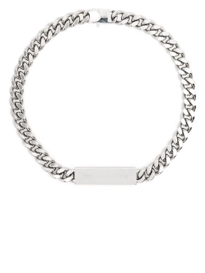 Shop Alyx Logo Chain-link Choker Necklace In Silver