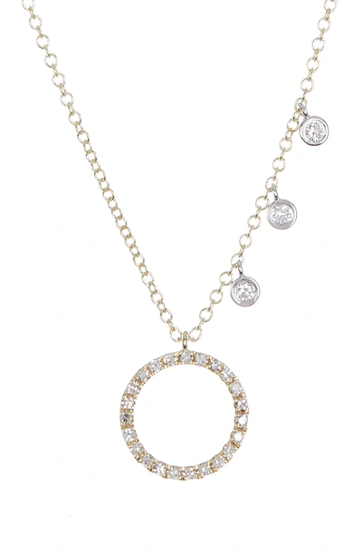 Shop Meira T 14k Yellow Gold Diamond Circle Pendant Necklace