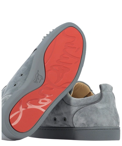 Shop Christian Louboutin "louis Junior Spikes" Sneakers In Grey