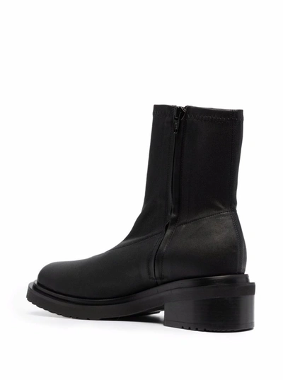 Shop By Far Black Leather Ankle Boots
