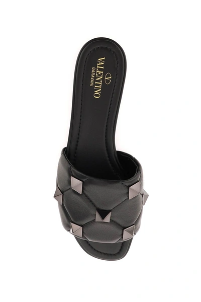 Shop Valentino Garavani Roman Stud Nappa Leather Mules In Black