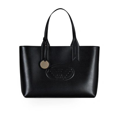 Shop Emporio Armani Black Shopping Bag
