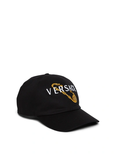 Shop Versace Medusa Pin Logo Baseball Cap Black