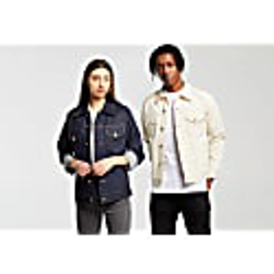 Hegarty Unisex Denim Jacket In Ecru In Denim