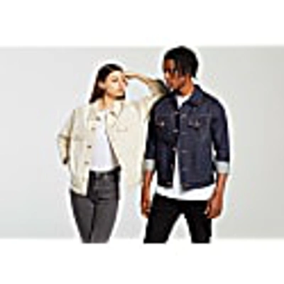 Hegarty Unisex Denim Jacket In Ecru In Denim
