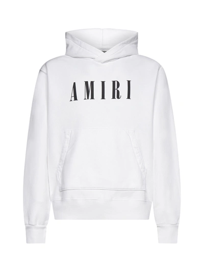 Shop Amiri Logo Printed Hoodie In White