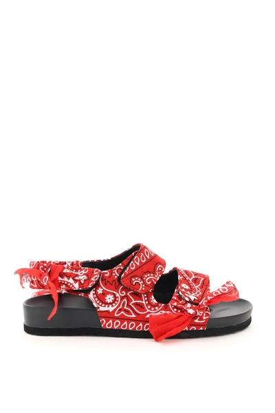 Shop Arizona Love Apache Bandana Detailed Sandals In Red