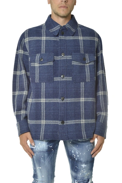 Shop Isabel Marant Check Shirt Jacket In Blue