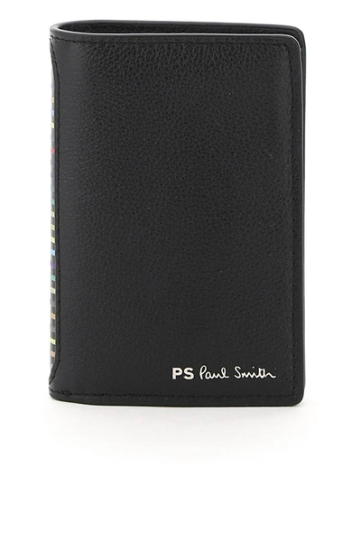 Shop Ps By Paul Smith Ps Stripe Card Holder In Black (black)