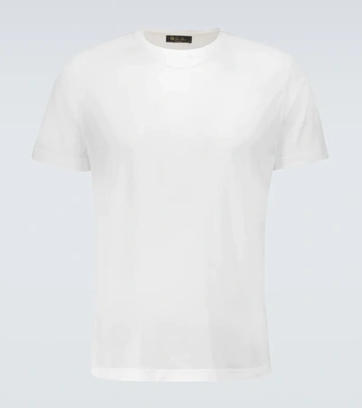 Shop Loro Piana Silk And Cotton-blend T-shirt In White