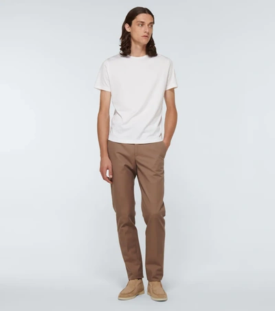 Loro Piana Silk & Cotton Soft Jersey T-shirt In White