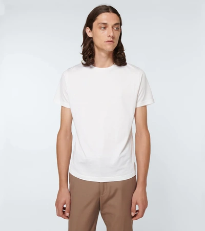 Shop Loro Piana Silk And Cotton-blend T-shirt In White