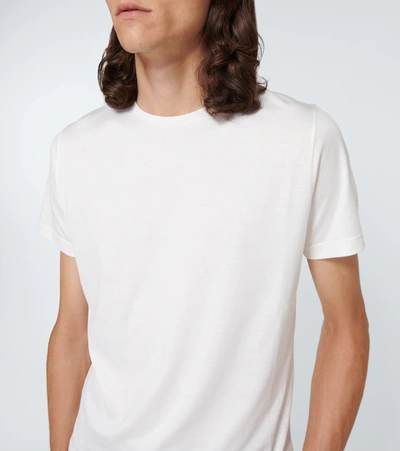 Shop Loro Piana Silk And Cotton-blend T-shirt In White