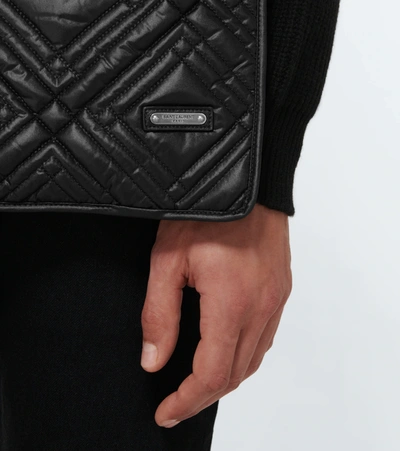 Shop Saint Laurent Quilted Puffer Scarf In Black