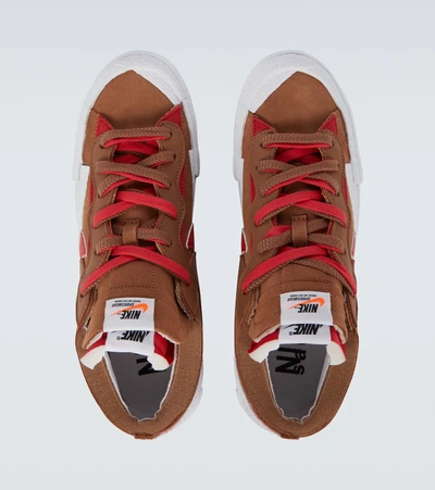 Shop Nike Sacai X  Blazer Low 'british Tan' Sneakers In Brown