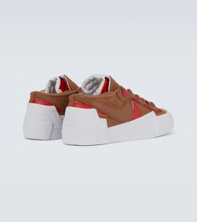 Nike Mens Light British Tan Univer Sacai X Blazer Low Leather And Suede Low-top Trainers 7.5 In Brown