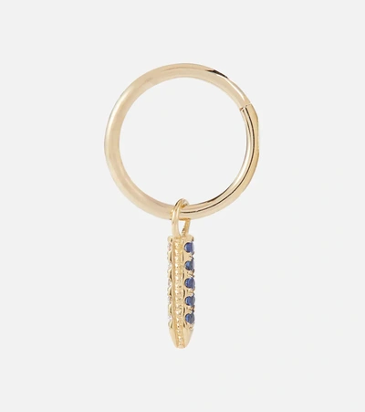 Shop Maria Tash Eternity Bar 18kt Gold Single Earring With Diamonds And Sapphires