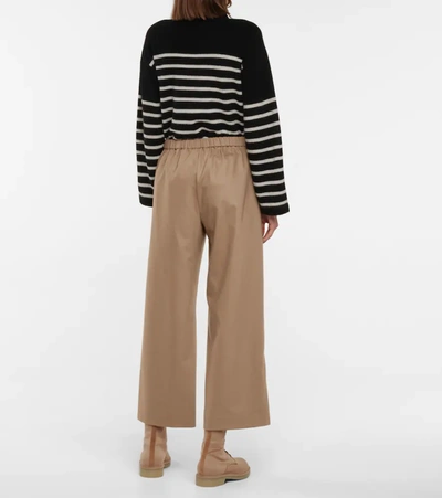 S Max Mara Ottavo Drawstring Twill Pants In Brown
