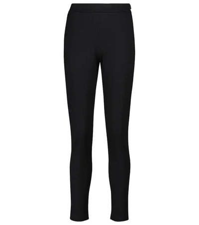 Shop Max Mara Rosano Slim Stretch-jersey Pants In Black