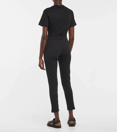 Shop Max Mara Rosano Slim Stretch-jersey Pants In Black