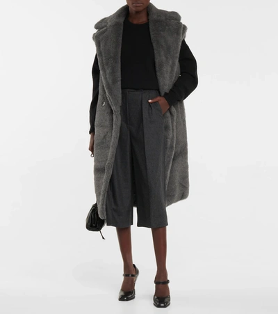 Shop Max Mara Gallura Wool And Cashmere Culottes In Grey